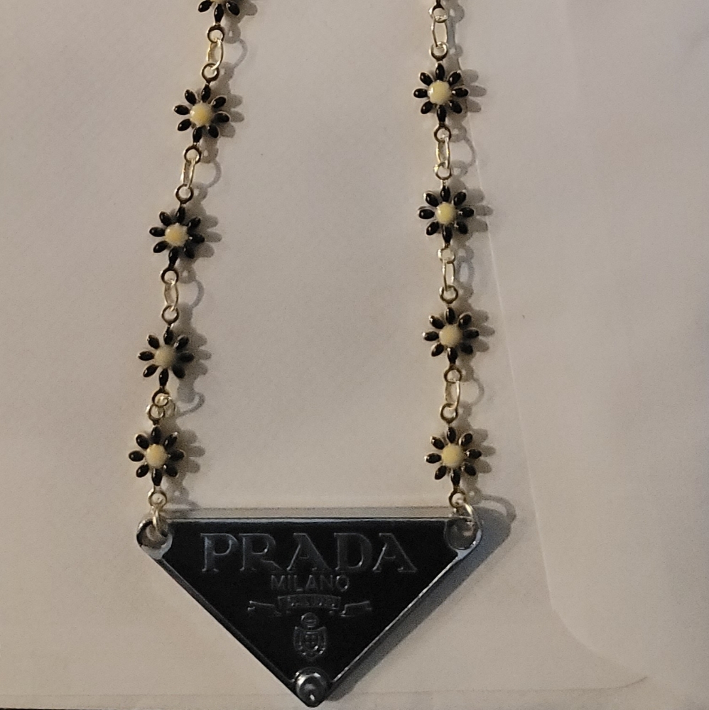 Necklace made with Prada logo
